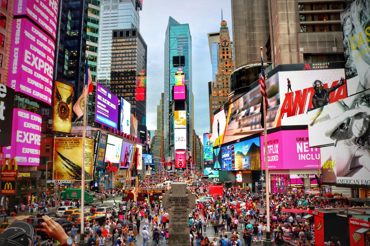 Times Square es una parada obligatoria de los turistas en Año Nuevo