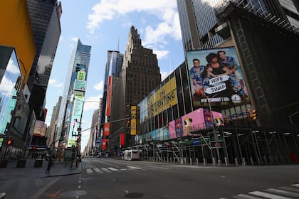 Times Square, lugar icónico de Nueva York, vacío por la pandemia del nuevo coronavirus