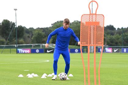Timo Werner ya se entrena con Chelsea. El alemán arribó a Londres a cambio de 55 millones de euros