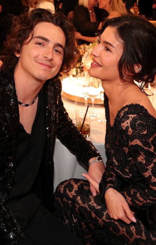 Timothée Chalamet y Kylie Jenner se mostraron enamoradísimos durante la noche