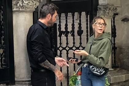 Tinelli y Valdés filmando un fragmento de la apertura del regreso de ShowMatch