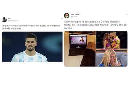Tini bailó pegado a Manuel Turizo y los memes no perdonaron a De Paul