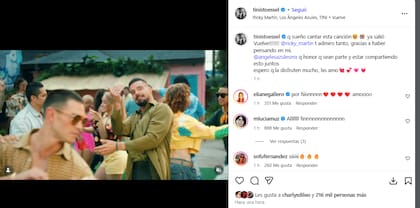 Tini Stoessel agradeció a Ricky Martin por convocarla para esta nueva versión de "Vuelve"