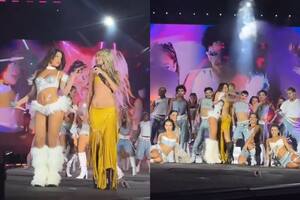 Tini Stoessel apareció de sorpresa en el show de Emilia Mernes en el estadio Vélez y se robó todos los aplausos