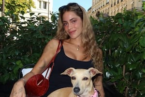 Tini Stoessel paseó por París con Fifi, su perrita rescatada