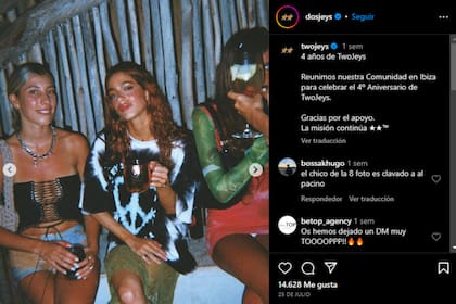 Tini Stoessel dijo presente en la fiesta de Biel Juste (Foto Instagram @twojeys)