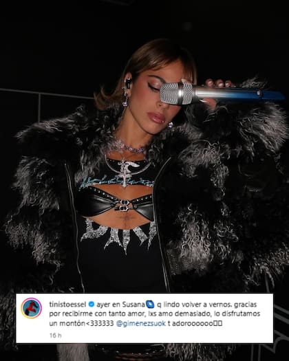 Tini Stoessel hizo un posteo en Instagram para resumir su paso por el programa de Susana Giménez (Foto: Instagram @tinistoessel)