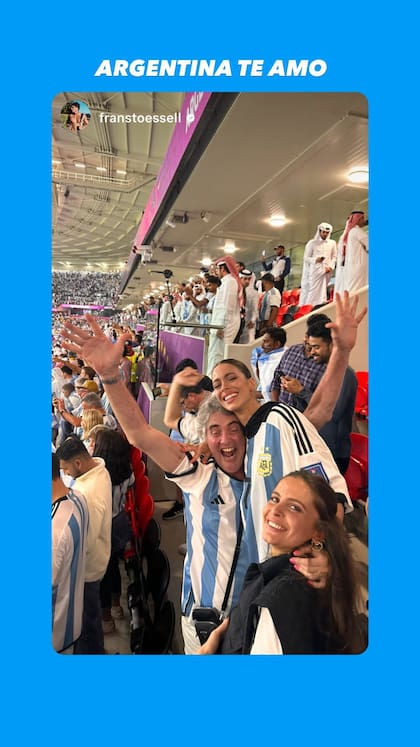 Tini y Francisco Stoessel apoyaron a Rodrigo De Paul en el Mundial de Qatar 2022