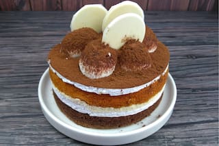 Tiramisú en molde redondo para dos