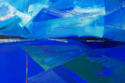 Titicaca - óleo sobre tela – 85 x 43 cm - Nicolás Ramón Boschi Copacabana. Bolivia