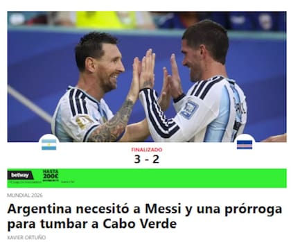 Titular del diario Sport, de España.