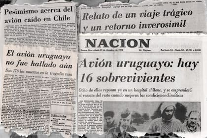 Titulares de diarios sobre "El milagro de los Andes"