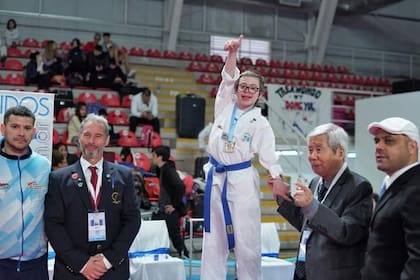 Tiziano en su última competencia internacional de Taekwondo