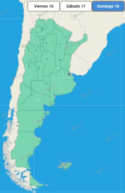 Toda la extensión del territorio nacional, sin alertas