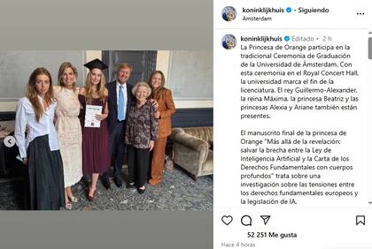 Toda la familia real se presentó en el Royal Concertgebouw de Ámsterdam para la graduación de Amalia