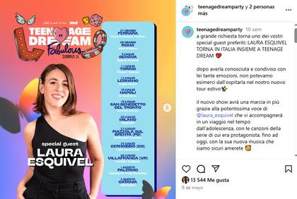 Todas las ciudades donde Laura Esquivel cantó y cantará en Italia