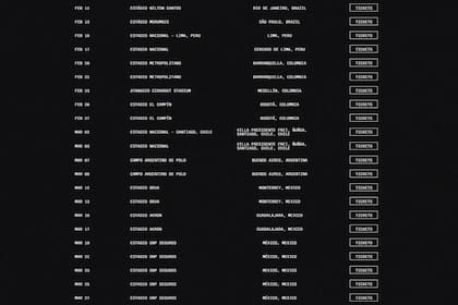 Todas las fechas de sus shows en América latina