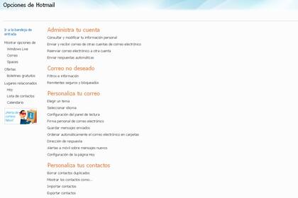 Todas las opciones para tener un uso más ordenado de la casilla web