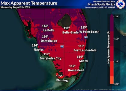 Todas las poblaciones del sur de Florida están bajo aviso por las altas temperaturas