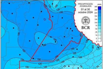 Todo azul. El mapa de las lluvias de octubre