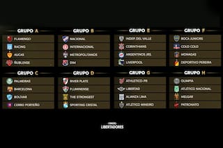 Así están las posiciones de los grupos de la Copa Libertadores y el programa de partidos