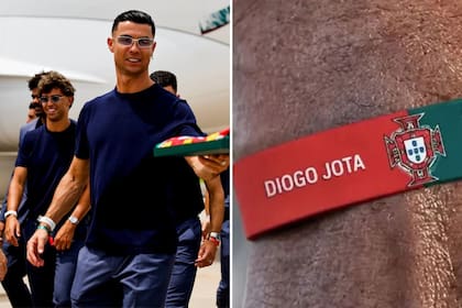 Todos los jugadores de Portugal lucen la pulsera en homenaje a Diogo Jota hace varios días