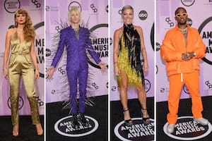 Todos los looks, todos los colores: Taylor Swift, Machine Gun Kelly, Pink y On Da Track, en su llegada a los American Music Awards