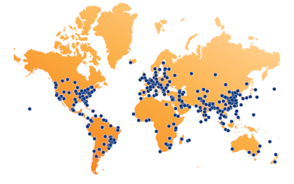 Todos los nodos de la red de Cloudflare, donde la compañía almacena sitios y contenido para que el acceso sea local y no le quite capacidad a las conexiones internacionales