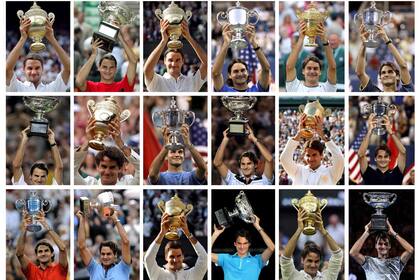 Todos los trofeos de Grand Slam de Roger