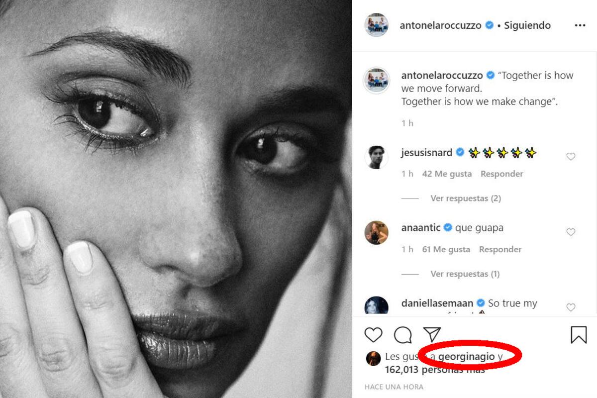 “Together is how we move forward. Together is how we make change”: la cita en inglés con la que Antonela rechazó el racismo.