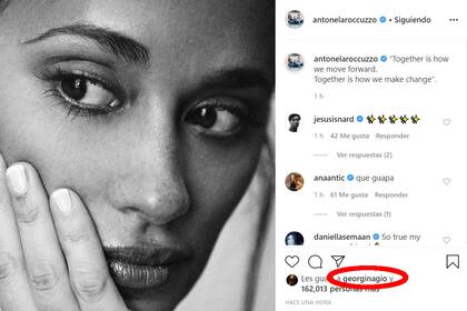 “Together is how we move forward. Together is how we make change”: la cita en inglés con la que Antonela rechazó el racismo.