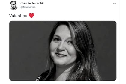Tolcachir la despidió con una imagen suya en blanco y negro para reflejar el luto por su partida