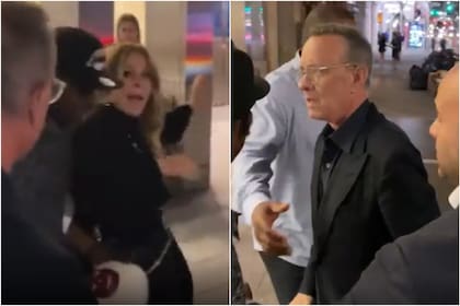 Tom Hanks perdió el control cuando un fanático empujó a Rita Wilson, su esposa (Crédito: Captura de video)