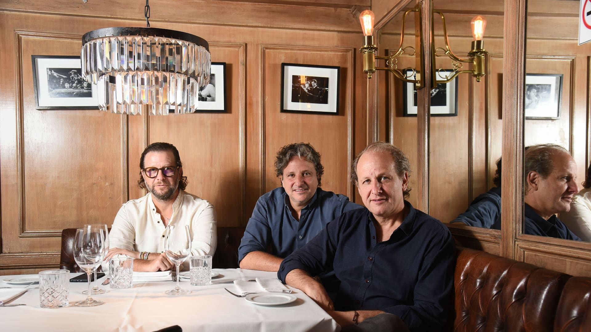 Tomás, Alejo y Martín Waisman en Sottovoce, uno de los primeros restaurantes que fundaron