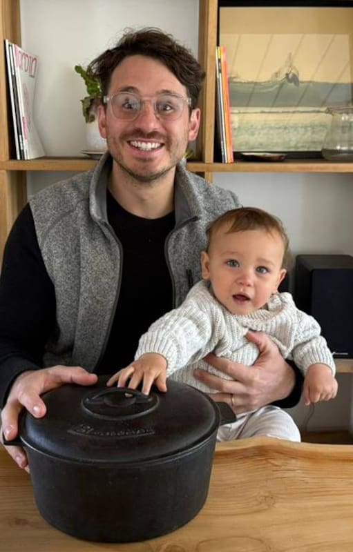 Tomás Beutin con su hijo Toribio