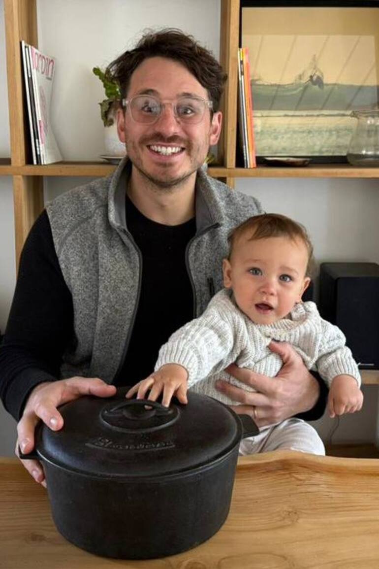Tomás Beutin con su hijo Toribio