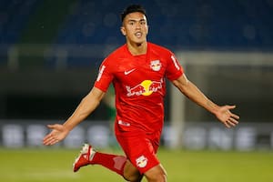 Tomás Cuello, delantero argentino de Red Bull Bragantino, que disputará la final de la Copa Sudamericana