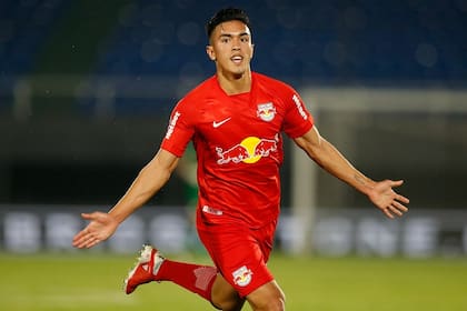 Tomás Cuello, delantero argentino de Red Bull Bragantino, que disputará la final de la Copa Sudamericana