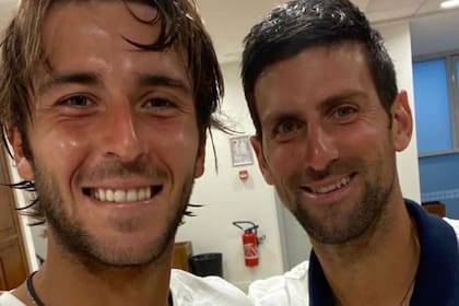 Tomás Etcheverry y la selfie con su ídolo Novak Djokovic