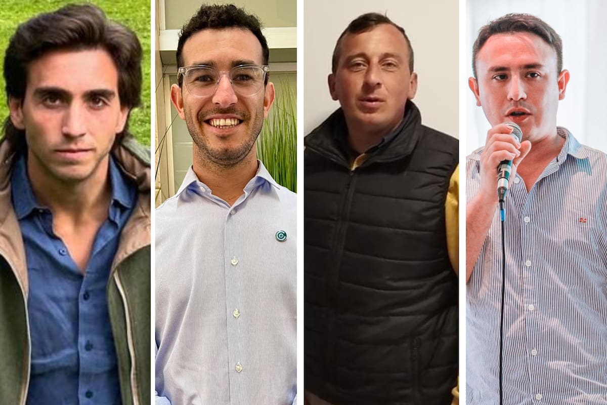 Tomas Föhrig, presidente del Ateneo de la SRA; Fabio Zamora, presidente de la mesa de juventudes de Coninagro; Luciano Miñola, secretario de la Juventud de la FAA, y Facundo Duarte, presidente del Ateneo de CRA