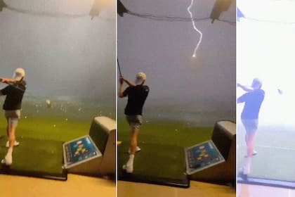 Tomás Gómez protagonizó la inusual escena en San Antonio, Texas, Estados Unidos. Fuente: @topgolf.