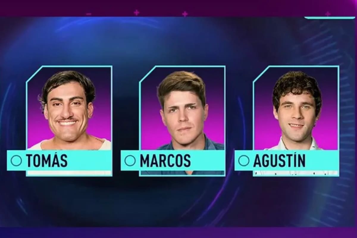 Tomás Holder, Marcos Ginocchio y Agustín Guardis son los nominados para la primera gala de eliminación de Gran Hermano