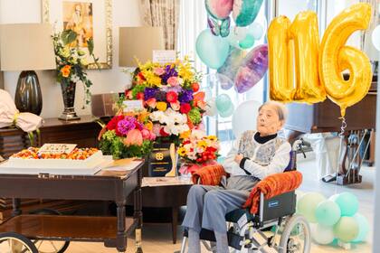 Tomiko Itooka cuando cumplió 116 años el 23 de mayo