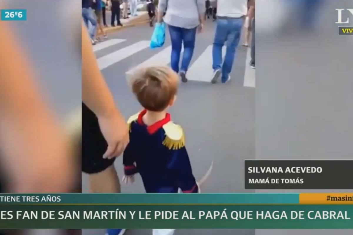 Tommy tiene tres años y es fanático de San Martín