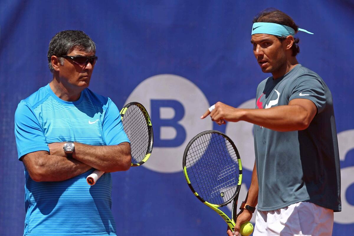 Toni Nadal junto a Rafa, en Barcelona en el 2016