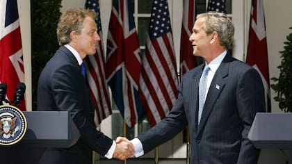 Tony Blair y George Bush