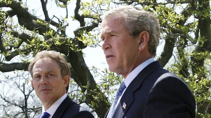 Tony Blair y George Bush