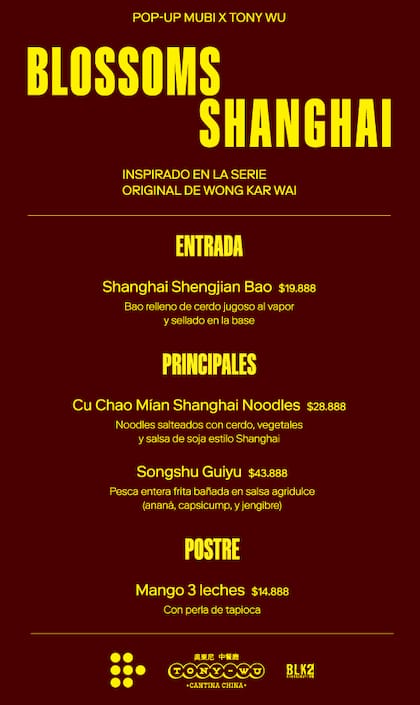 Tony Wu by MUBI: platos fuera de carta por el estreno de Blossoms Shanghai