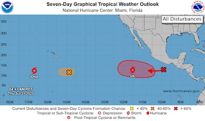 Tormenta tropical Gil se intensifica en el Pacífico: con vientos de 75 mph (120 km/h) para mañana, avanza hacia el oeste sin amenazar tierra firme