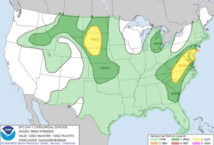 Tormentas severas amenazan las Grandes Llanuras: Dakota del Norte y Nebraska podrían experimentar granizo destructivo y ráfagas de viento de hasta 120 km/h